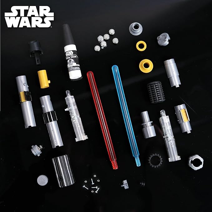STAR WARS Construct Your Own Lightsabers, Build 2 Lightsabers for Kids, OBI Wan Kenobi Lightsaber & Darth Vader Lightsaber, 6 Year Old Boy Gifts, Toys