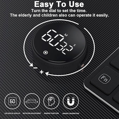 Digital Kitchen Timer for Cooking,Large LED Display Productivity Timer,Magnetic Countdown Timer Clock with 3-Level Volume Adjustable for Seniors, Kids, Teachers, Classroom, Exercise, Fitness