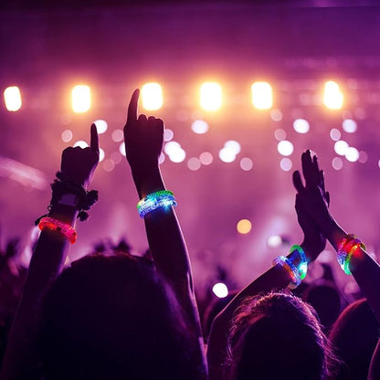 12pcs Glow Bracelets with 12pcs Spare Batteries Glow in The Dark Bracelets Toys for Party Favors