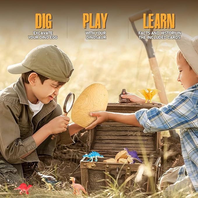 Jumbo Dino Egg Dig Kit - 12 Dinosaurs Excavation Kit, Dinosaur Toys for Kids 5-7, Fossil Dino Toys Dig Kits for Dinosaur Collection, Dinosaur Toys Gifts for Boys Girls 6 and up Year Old Birthday Gift