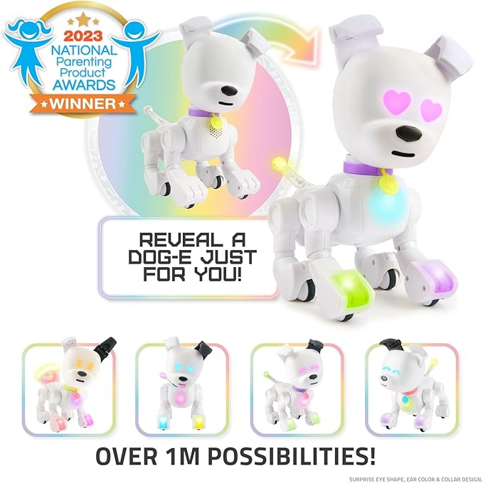 Dog-E Interactive Robot Dog with Colorful LED Lights, 200+ Sounds & Reactions, App Connected (Ages 6+)