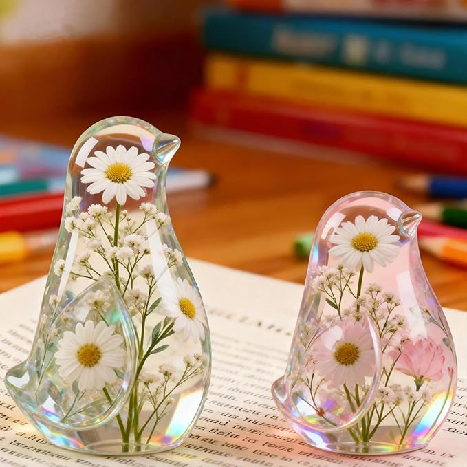 2Pcs Bird Resin Silicone Mold Set Lovely Pigeon Epoxy Casting Molds for Flower Preservation DIY Bookends Art Crafts Home Decor Ornament Keepsake Making Casting Projects Soap Clay Candle