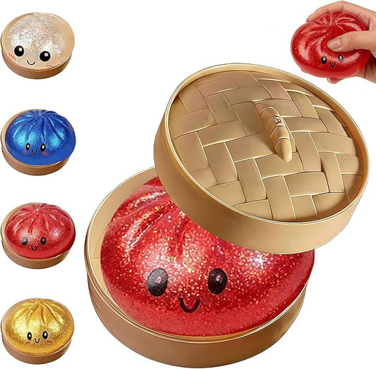 Glitter Dumpling, Glitter Dumpling Squishy with Box (Red)