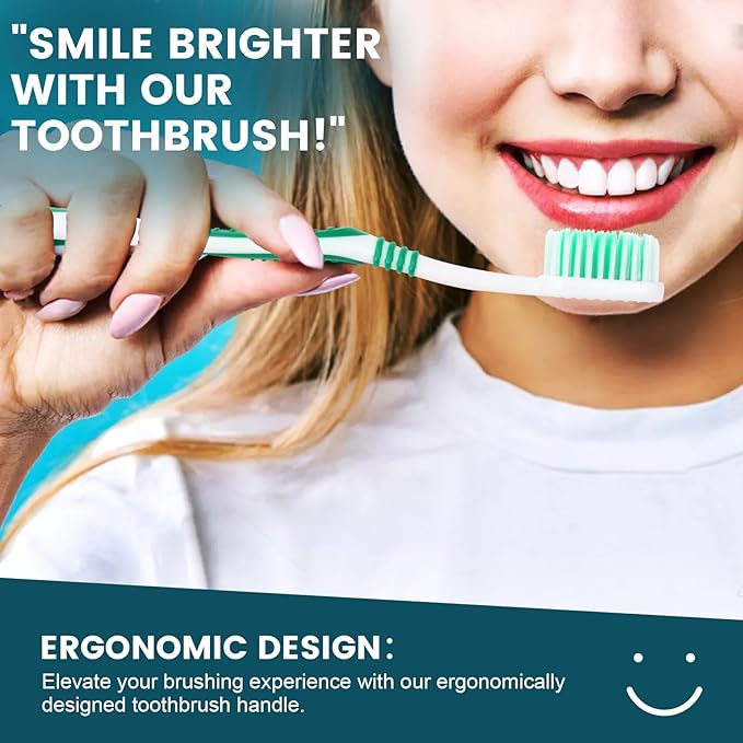 Navona 30 PCS Premium Individually Wrapped Bulk Toothbrush Pack, Disposable Toothbrush, Soft Toothbrush for Adult or Kid, Soft Bristle Toothbrush, Ergonomics Handle, Perfect for Travel,Hotel,Donation