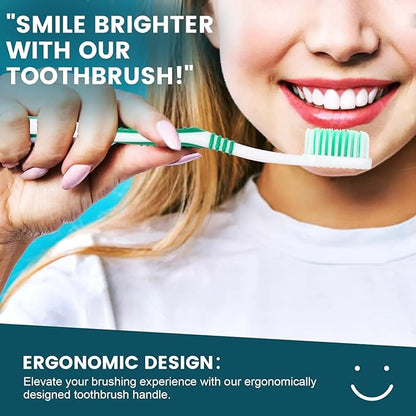 Navona 30 PCS Premium Individually Wrapped Bulk Toothbrush Pack, Disposable Toothbrush, Soft Toothbrush for Adult or Kid, Soft Bristle Toothbrush, Ergonomics Handle, Perfect for Travel,Hotel,Donation