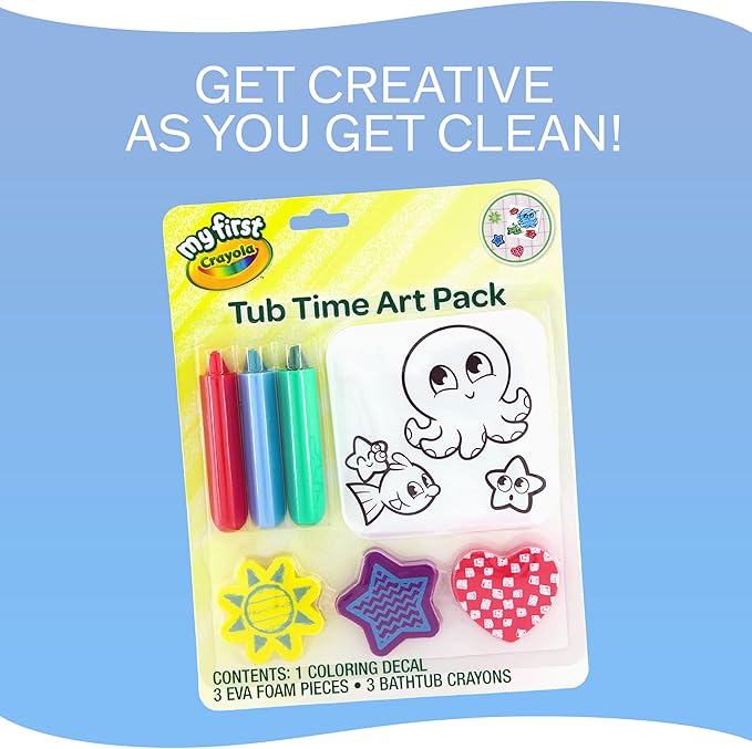 Crayola Taste Beauty My First Tub Time Art Pack, Bath-Time Toys with Red, Green, and Blue Crayons