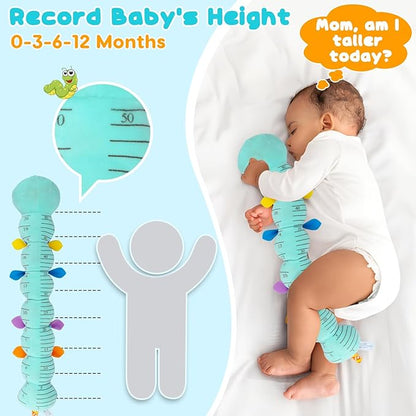 Baby Tummy Time Toys 0-6 Month Musical Stuffed Animal Plush Caterpillar Toy for Infant 6-12 Month Teething Sensory Toy with Crinkle Rattle for Babies 0-3-6 Month Newborn Boy Girl Easter Basket Stuffer