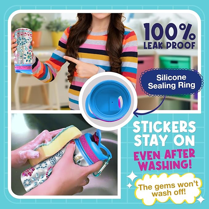 PURPLE LADYBUG Decorate Your Own Water Bottle for Girls - Great Gift for Girls, Fun DIY Crafts Activity, & Birthday Gifts Ideas - 6 Year Old Girl Birthday Gift, Girls Gifts Age 6-8