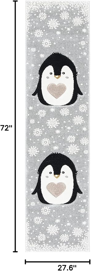 SAFAVIEH Carousel Kids Collection Runner Rug - 2'3" x 6', Light Grey & Black, Non-Shedding & Easy Care, Ideal for High Traffic Areas for Boys & Girls in Playroom, Nursery, Bedroom (CRK132F)