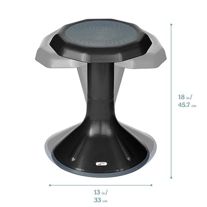 ECR4Kids ACE Active Core Engagement Wobble Stool, 18-Inch Seat Height, Flexible Seating, Black