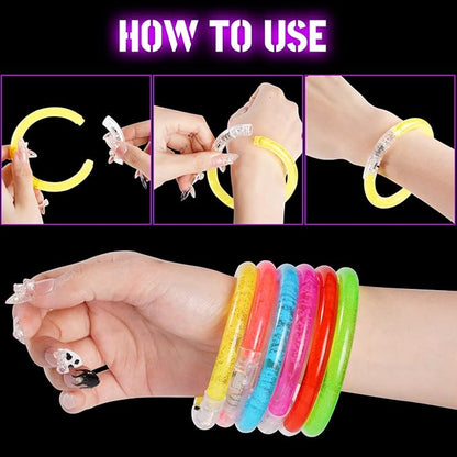 36Pcs LED Bracelets Glow Sticks Glow in the Dark Party Supplies for Kids/Adults, Christmas Party Favors for Kids Flashing Light up Toys, Neon Accessories Carnival Birthday Concert Games Gifts