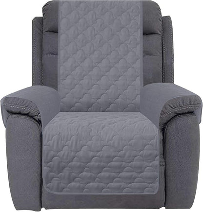CHHKON Waterproof Nonslip Recliner Cover Stay in Place Dog Couch Chair Cover Furniture Protector, Ideal Loveseat Slipcovers for Pets and Kids (Light Grey, 23'')