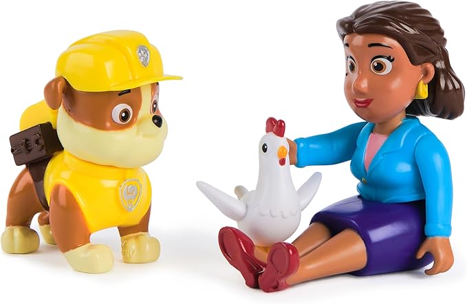 Paw Patrol Rubble, Mayor Goodway & Chickaletta Figures, Kids Toys for Boys and Girls Ages 3 and Up