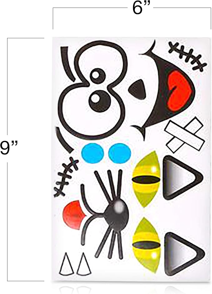 ArtCreativity Halloween Pumpkin Decorating Stickers - 24 Large Sheets - Jack-o-Lantern Decoration Kit - 52 Total Face Stickers - Cute Halloween Decor Idea - Treats, Gifts, and Crafts for Kids- 6" x 9"