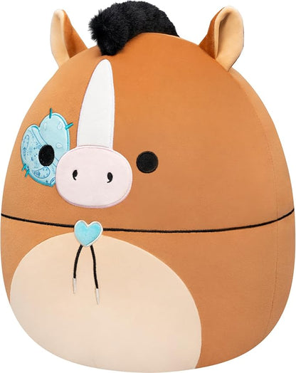 Squishmallows Original 12in Brisby The Brown Horse with Bolo Tie and Heart Eye – Official Jazwares Valentine’s Day Plush (Medium-Sized)