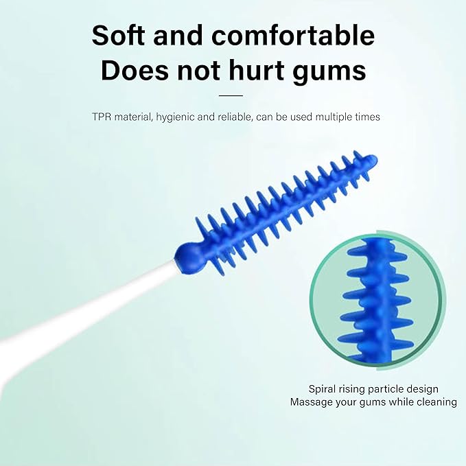 Ndzefan160PCS Portable Silica Gel Toothpick Toothbrush Original Suitable for Oral Care of Adults and Children,Toothpick Brushes Teeth Cleaning Tool (Blue)