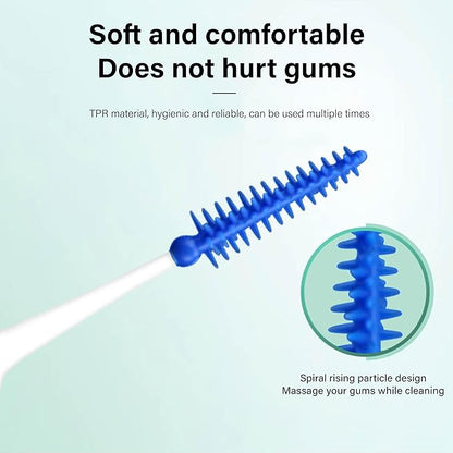 Ndzefan160PCS Portable Silica Gel Toothpick Toothbrush Original Suitable for Oral Care of Adults and Children,Toothpick Brushes Teeth Cleaning Tool (Blue)