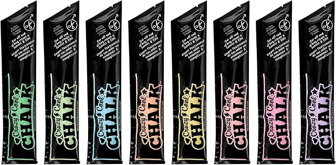 Alex: Crazy Cool Chalk - Refill 8 Pack - 8 Chalk Pks, Works with Crazy Cool Chalk Line, Outdoor Sidewalk & Driveway Art, Kids Age 5+