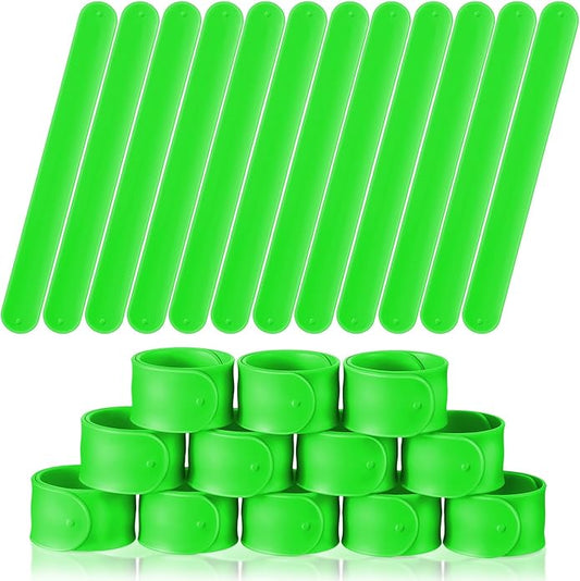 12 Pcs Silicone Slap Bracelets DIY Slap Bands Party Favors Bulk Blank Soft Wristband Wrist Snap Band for Craft Project DIY Painting Birthday Party Halloween Christmas