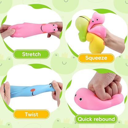 8 Pack Squishy Squeeze Stress Ball Fidget Toys for Adults, Big Cute Frog Sensory Squishy Toys, Squeeze Stress Toys Bulk for Party Favors, Classroom Prize Gift, Easter Basket Stuffers for Kids