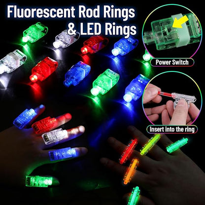 280PCS Glow in the Dark Party Supplies,Glow Party Favors With 100 Glow Sticks Bulk DIY Glow Necklaces Glasses Bracelets Headband Neon Glasses for Adult Kid Birthday Party Supplies Decorations