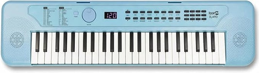 RockJam 49 Key Keyboard Piano, Portable Electronic Music Keyboard with Speakers, USB-C Power or Battery Operation, Headphone Input, 200 Tones, 200 Rhythms, Note Stickers & Lessons