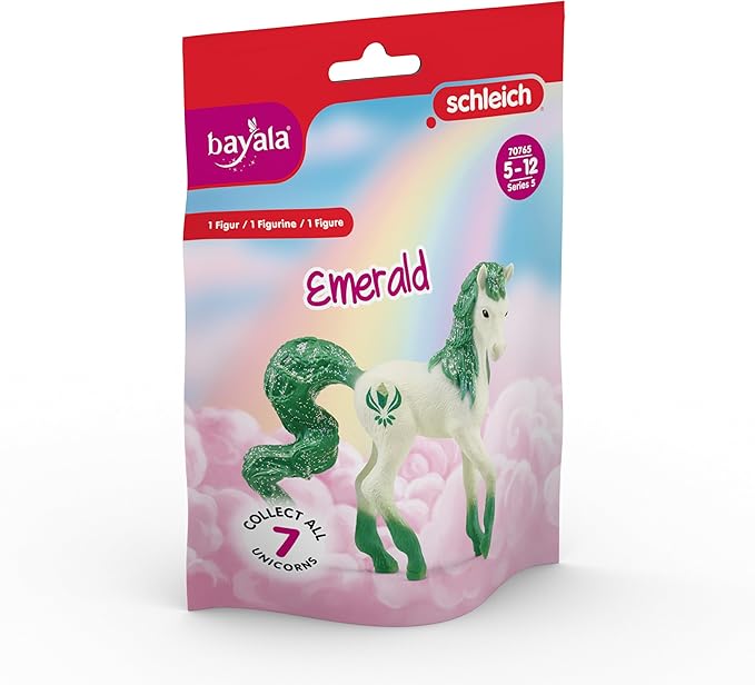 Schleich bayala, Unicorn Toys for Girls and Boys, Collectible Unicorn 2023 Gemstone Series, Emerald