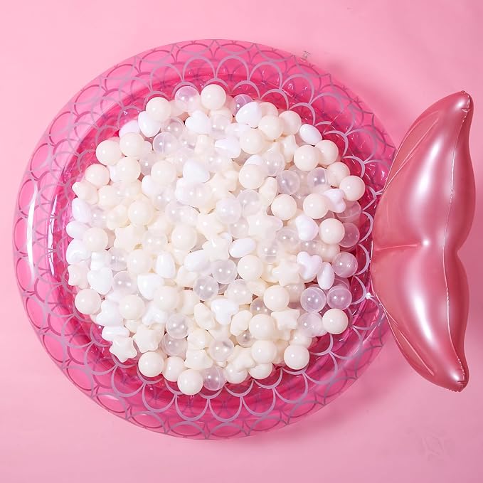 GOGOSO Ball Pit Balls,Plastics Balls for Ball Pit, Stars Hearts Shape for PastelBall for Toddlers Kids