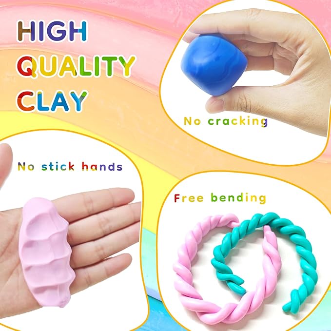 Artecho Polymer Clay Kit, 70 Colors Oven Bake Modeling Clay for Kids and Adults, DIY Sculpting Craft Molding Clay Set with Sculpting Tools, Jewelry Accessories, Arts and Crafts Gifts for Girls & Boys