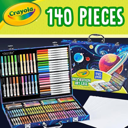Crayola Inspiration Art Case Coloring Set - Space (140ct), Art Kit For Kids, Toys for Girls & Boys, Art Supplies Set, Drawing Gift for Kids, 5+ [Amazon Exclusive]