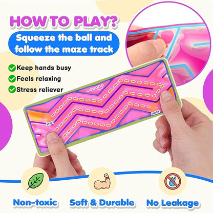 Squishy Sensory Fidget Autism Toys for Kids: Sensory Toys for Sepcial Need 6 Pack Maze - Quiet Fidget Sensory Filled Goo for Calming Down Classroom, Adult Office,Travel Essentials,Easter Gifts for Kid