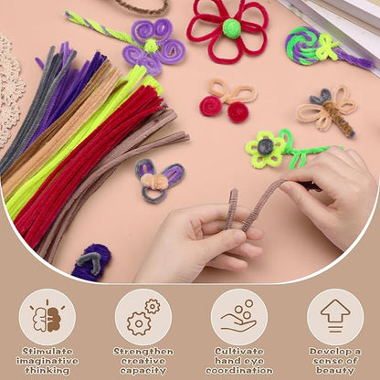 100 Pieces Pipe Cleaners Chenille Stem, Coffee Color Pipe Cleaners Set for Pipe Cleaners DIY Arts Crafts Decorations, Chenille Stems Pipe Cleaners (7 mm x 12 Inch)