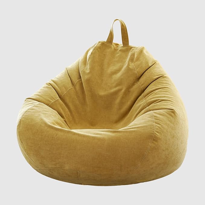 Child Bean Bag Cover(No Filler), Polyester White Bean Bag Cover Stuffable Bean Bag Memory Foam Soft Premium Corduroy Stuffable Bean Bag Plush Toy For Kids,35"*30"*30"