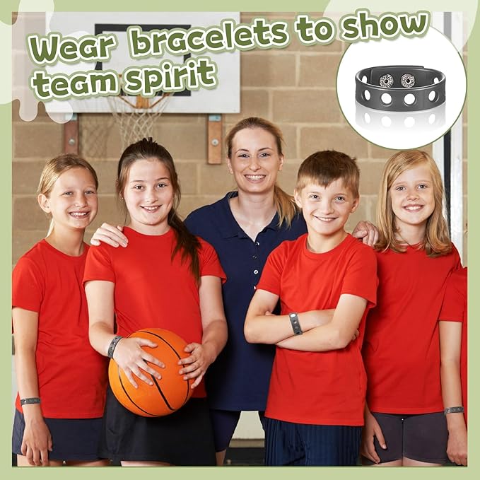 Aoriher 20 Pieces Silicone Charm Bracelets Kids Valentine's Day Silicone Wristband Gift Adjustable Rubber Bracelet with Holes for Shoe Charm First Day of School Party Favors(Black, White, Gray)