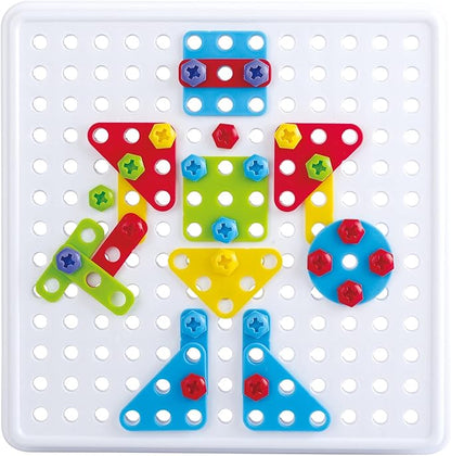 Kidoozie Create & Construct Building Kit, S.T.E.A.M Mosaic Art Activity for Children Ages 3+