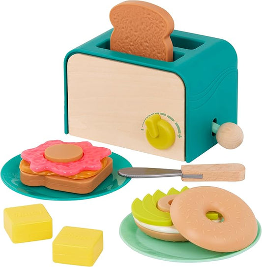 B. toys- Mini Chef - Toaster Playset- Pretend Play Breakfast Playset – 14pc Brunch Set – Pop-Up Toast & Sounds– 3 Years +