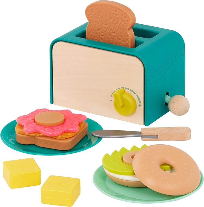 B. toys- Mini Chef - Toaster Playset- Pretend Play Breakfast Playset – 14pc Brunch Set – Pop-Up Toast & Sounds– 3 Years +