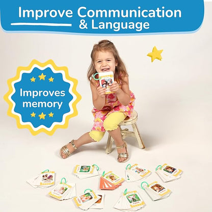 TOYVENTIVE First 200 Thick Toddler Flash Cards, 1 2 3 4 Year Old Letter, Number, Color, Animal, Baby Flash Cards Activities, Montessori Toys for Toddlers and Preschool, Toddler Learning Cards