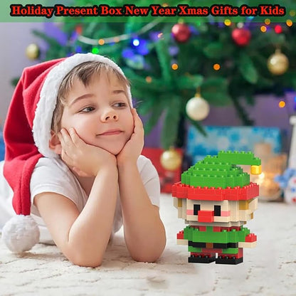 Christmas Elf Building Blocks Set Compatible with Lego Advent Calendar 2024 Stacking New Toys Holiday Present Box New Year Xmas Gifts for Kids for Boys & Girls and Adults