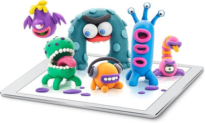 Fat Brain Toys Hey Clay Aliens, Air Dry Clay Kit with Interactive App for Kids & Tweens, Modeling Clay and Crafts Set