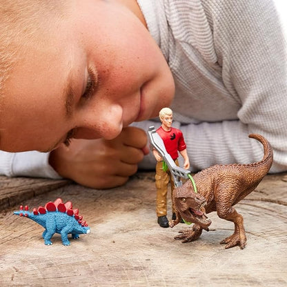 Schleich Dinosaurs, Dinosaur Toys for Kids, Tyrannosaurus Rex Attack 5-Piece Dino Set with T-Rex Toy, Ages 4+