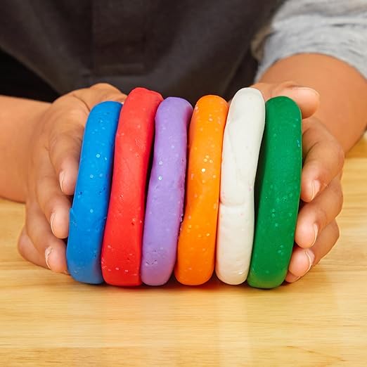 Colorations 72 Wheat & Gluten Free Glitter Dough - 6 Colors (2 oz Each)