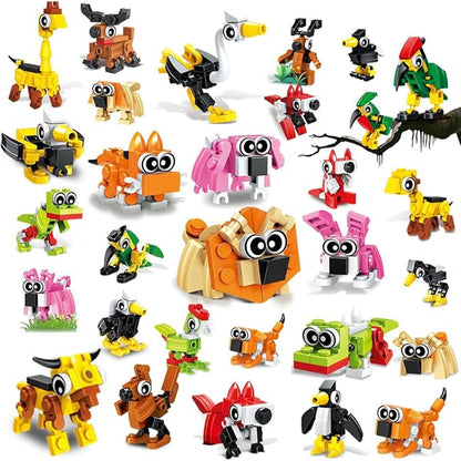HOGOKIDS Party Favors for Kids, 20 Pack Animals Building Block Toy, Easter Gifts Goodie Bags Stocking Stuffer Classroom Prizes Building Set, Christmas Birthday Gift for Boys Girls Ages 6-12+