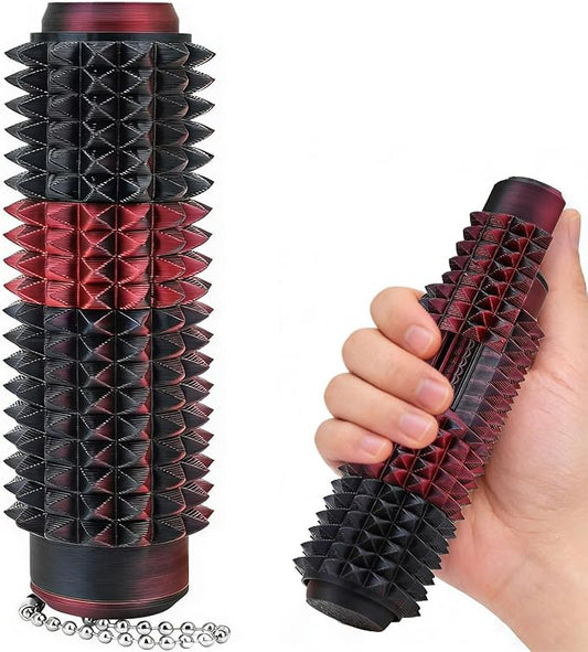 5 in 1 Little Ouchies Fidget Toys Adults, Pain Stim Fidgets with Button Clicks Spinners, Anxiety Relief Sensory Toys,Portable Stress Relief Spiky Fidget Keychain （Red