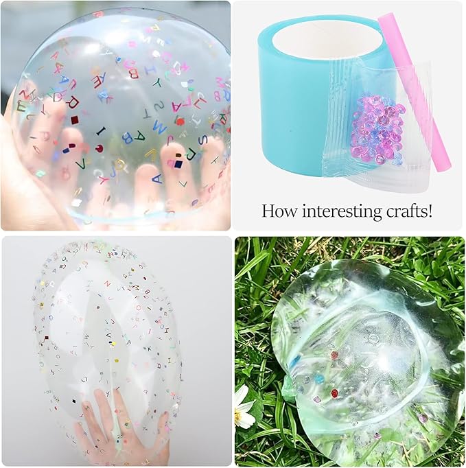 Nano Tape for Bubble Kit - 6pcs Colorful Double Sided Elastic Tape for Balloon Decorating and Crafting
