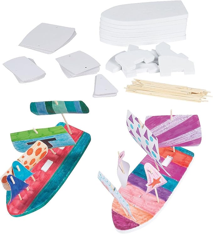 Fun Express DIY Steam Boat Ck - 10 Pieces - Educational and Learning Activities for Kids