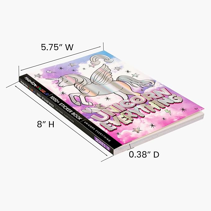 Fashion Angels Unicorn Sticker Book - 1000+ Magical Stickers for Girls - Unicorn Party Favors - Kawaii Unicron Stickers for Laptops, Water Bottles, Scrap Books - Ages 6 and Up