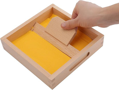 Suwimut Montessori Sand Tray, Montessori Letter Formation Sand Writing Tray with Wooden Pen for Kids Writing Letters and Numbers, Gifts for Preschool Kids Sand Box Toys