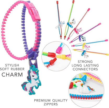 UpBrands Unicorn Valentine Gifts For Kids Zipper Bracelets Bulk Set, Kit for Unicorn Birthday Party, Goodie Bags & Stuffers, Perfect Friendship Fidget Toys