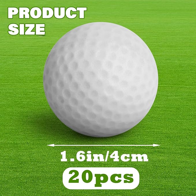 Hxezoc Mini Golf Stress Balls 20 Packs Golf Ball Foam Sports Balls Small Squeeze Anxiety Bulk Toy Ball for Kids Golf Ball Birthday Party, School Carnival Party Supplies
